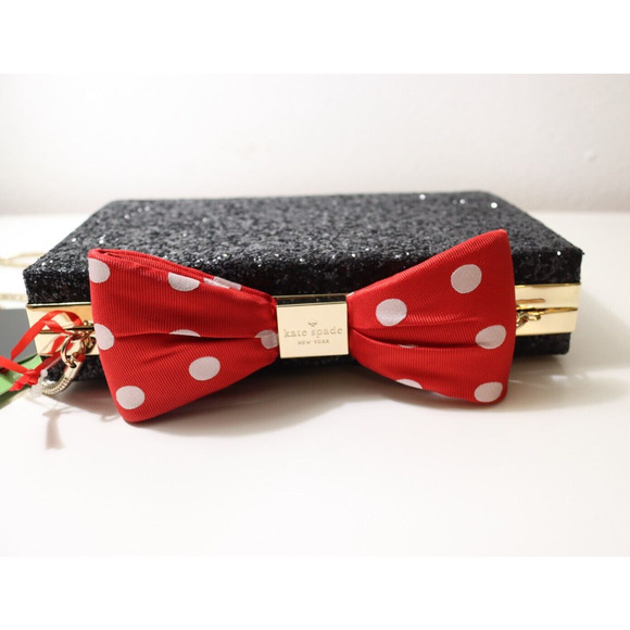 NWT Kate Spade x Disney Minnie Mouse BOW CLUTCH Crossbody Hand BAG Purse $328 - Picture 9 of 15